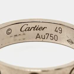 Pre Owned Cartier Love 18k White Gold Wedding Band Ring Size 49