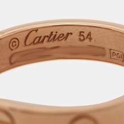 مملوكة مسبقًا Cartier Love  1 Diamond 18k Rose Gold Wedding Band Ring Size 54