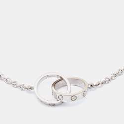 Pre Owned Cartier Love Interlocking Loops 18k White Gold Bracelet