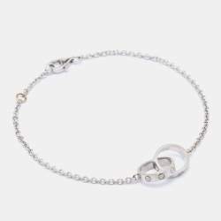 Pre Owned Cartier Love Interlocking Loops 18k White Gold Bracelet