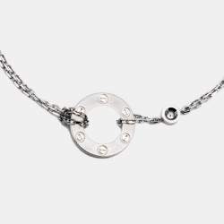 Pre Owned Cartier Love Diamonds 18k White Gold Bracelet
