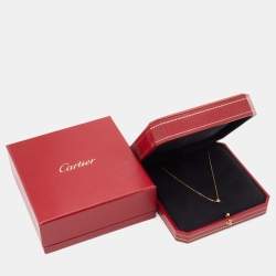 Pre Owned Cartier D'Amour Diamond 18k Rose Gold Small Model Chain Necklace