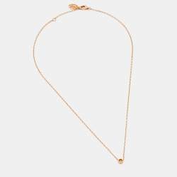Pre Owned Cartier D'Amour Diamond 18k Rose Gold Small Model Chain Necklace