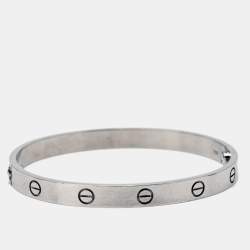 Pre Owned Cartier Love 18k White Gold Bracelet 18