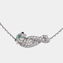 Pre Owned Cartier Panthere de Cartier Multi Gemstone 18k White Gold Bracelet