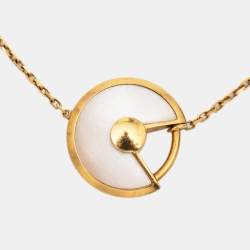 Pre Owned Cartier Amulette De Cartier Mother of Pearl Diamond 18k Yellow Gold XS Model Bracelet