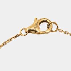 Pre Owned Cartier Amulette De Cartier Mother of Pearl Diamond 18k Yellow Gold XS Model Bracelet