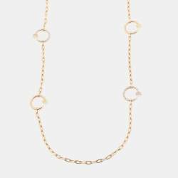 Pre Owned Cartier Juste Un Clou Diamonds 18k Rose Gold 6 Motif Long Necklace