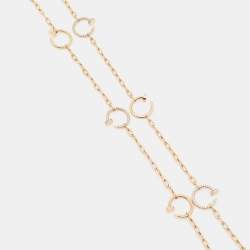 Pre Owned Cartier Juste Un Clou Diamonds 18k Rose Gold 6 Motif Long Necklace