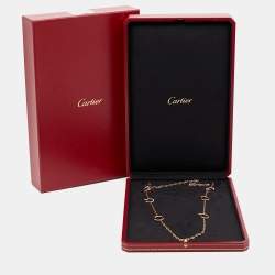 Pre Owned Cartier Juste Un Clou Diamonds 18k Rose Gold 6 Motif Long Necklace