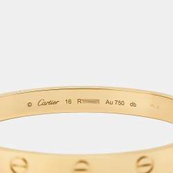 Pre Owned Cartier Love 18k Yellow Gold Bracelet 16