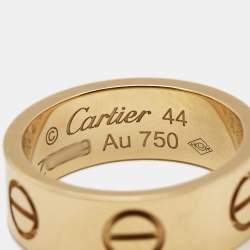 Cartier Love 18k Yellow Gold Band Ring Size 44