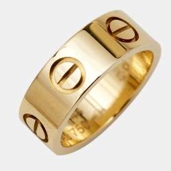 Cartier Love 18k Yellow Gold Band Ring Size 44