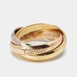 Pre Owned Cartier Trinity 18k Three Tone Gold Ring Size 52