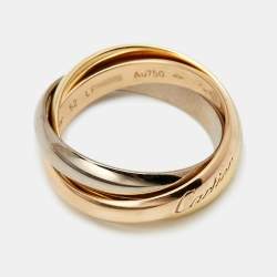 Pre Owned Cartier Trinity 18k Three Tone Gold Ring Size 52