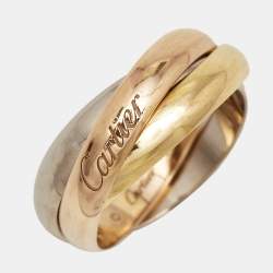 Pre Owned Cartier Trinity 18k Three Tone Gold Ring Size 52