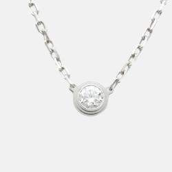 Pre Owned Cartier D'amour Small 18K White Gold Diamond Necklace