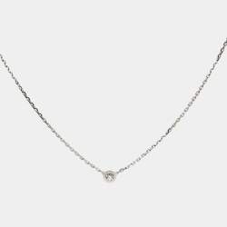 Pre Owned Cartier d'Amour Diamond 18k White Gold XS Model Necklace
