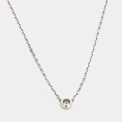 Pre Owned Cartier d'Amour Diamond 18k White Gold XS Model Necklace