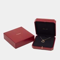 Pre Owned Cartier Trinity Diamond 18k Three Tone Gold Pendant Necklace