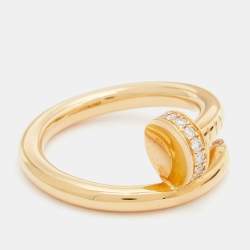 Pre Owned Cartier Juste Un Clou Diamonds 18k Yellow Gold Ring Size 51