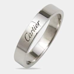 Pre Owned Cartier C De Cartier Platinum Band Ring Size 60