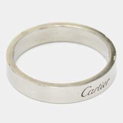 Pre Owned Cartier C De Cartier Platinum Band Ring Size 60