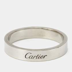 Pre Owned Cartier C De Cartier Platinum Band Ring Size 60