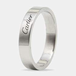 Pre Owned Cartier C De Cartier Platinum Band Ring Size 60