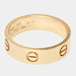 Pre Owned Cartier Love 18k Rose Gold Band Ring Size 59