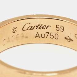 Pre Owned Cartier Love 18k Rose Gold Band Ring Size 59
