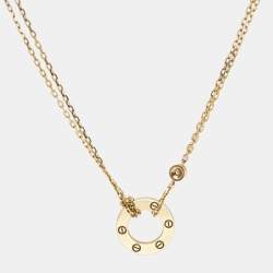 Pre Owned Cartier Love Diamond 18k Yellow Gold Necklace
