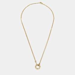 Pre Owned Cartier Love Diamond 18k Yellow Gold Necklace