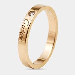 Cartier C de Cartier Diamond 18k Rose Gold Wedding Band Ring Size 59