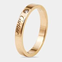 Cartier C De Cartier Diamond 18K Rose Gold Wedding Band Ring Size 59 Cartier  | Tlc