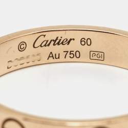 Pre Owned Cartier Love 18k Rose Gold Wedding Band Ring Size 60