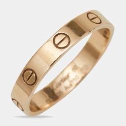 Pre Owned Cartier Love 18k Rose Gold Wedding Band Ring Size 60