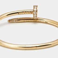 Pre Owned Cartier Juste Un Clou Diamond 18k Yellow Gold Bracelet 15