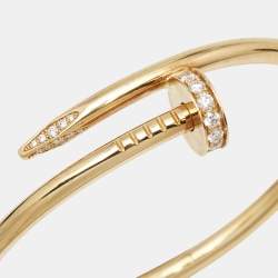 Pre Owned Cartier Juste Un Clou Diamond 18k Yellow Gold Bracelet 15