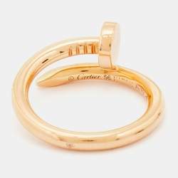 Pre Owned Cartier Juste Un Clou 18k Rose Gold Ring Size 56