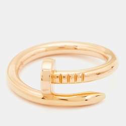 Pre Owned Cartier Juste Un Clou 18k Rose Gold Ring Size 56