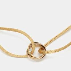 Pre Owned Cartier Trinity 18k Three Tone Gold Adjustable Cord Bracelet