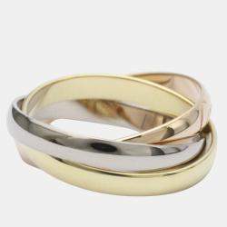 Pre Owned Cartier Trinity 18K Yellow Rose and White Gold Ring EU 51