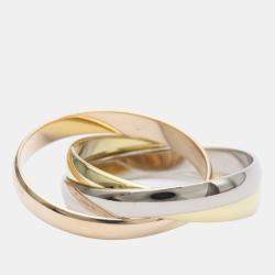 Pre Owned Cartier Trinity 18K Yellow Rose and White Gold Ring EU 51