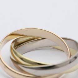 Pre Owned Cartier Trinity 18K Yellow Rose and White Gold Ring EU 51