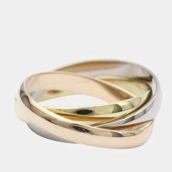 Pre Owned Cartier Trinity 18K Yellow Rose and White Gold Ring EU 51
