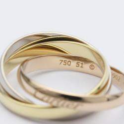 Pre Owned Cartier Trinity 18K Yellow Rose and White Gold Ring EU 51