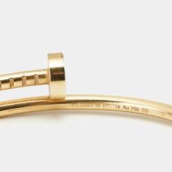Pre Owned Cartier Juste Un Clou 18k Yellow Gold Small Model Bracelet 15