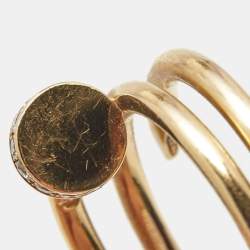 Pre Owned Cartier Juste Un Clou Coiled Diamond 18k Yellow Gold Band Ring Size 51