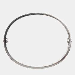 Pre Owned Cartier Love 4 Diamonds 18k White Gold Bracelet 16